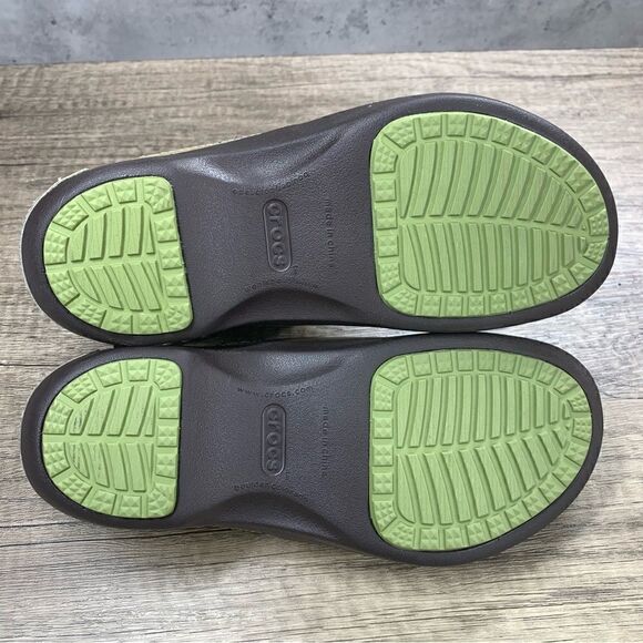 Crocs~Women’s~Cobbler 2.0 Tan/Green Mule Clogs Slip On Shoes~Size 5.5 (16052) - Picture 7 of 8